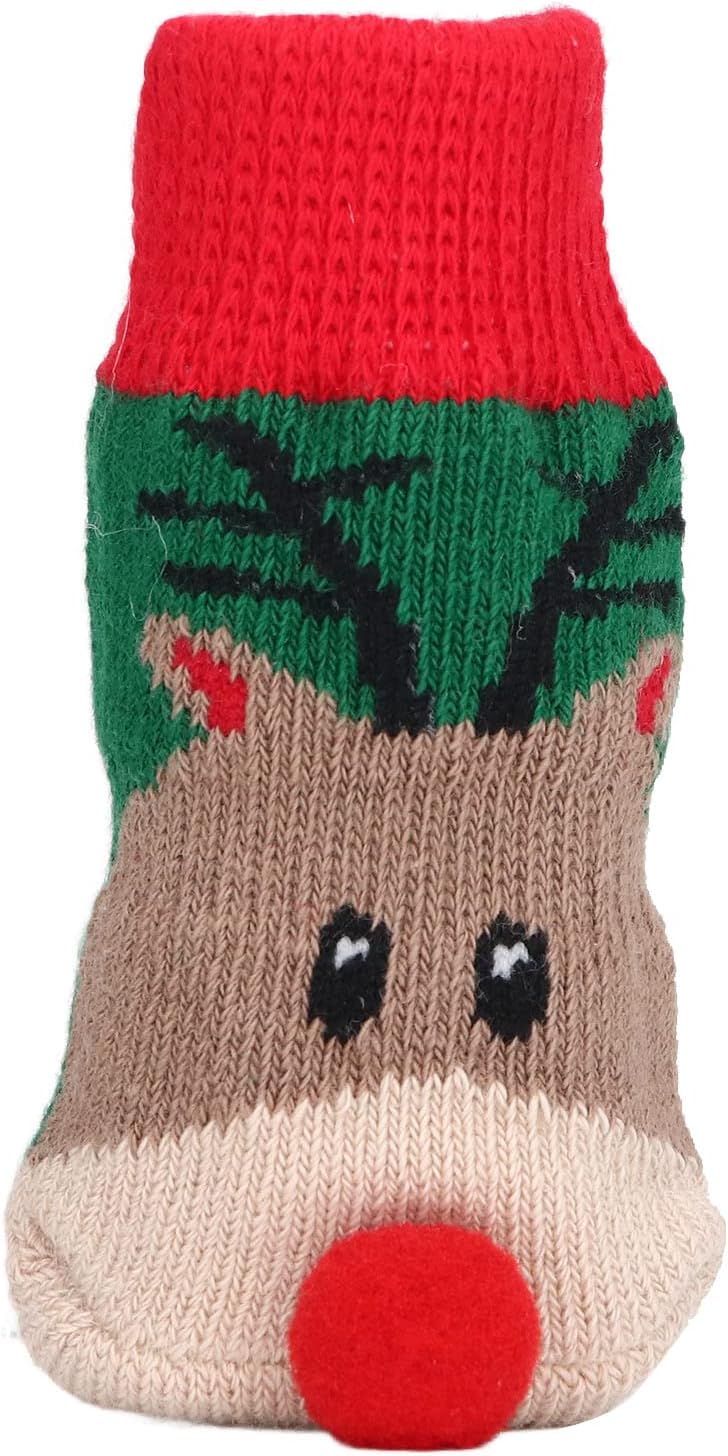 woobles Christmas Socks for Dogs, Warm Dog Paws, Deer Print, Stain Resistant and Comfortable. - Image 5